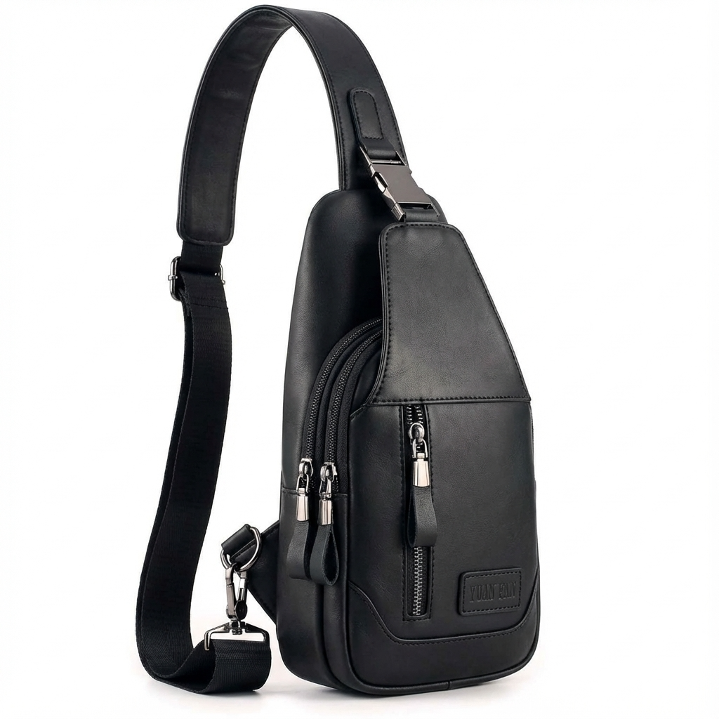Men's Vegan Leather Sling Bag – Compact Travel Carry