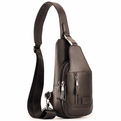 Men's Vegan Leather Sling Bag – Compact Travel Carry