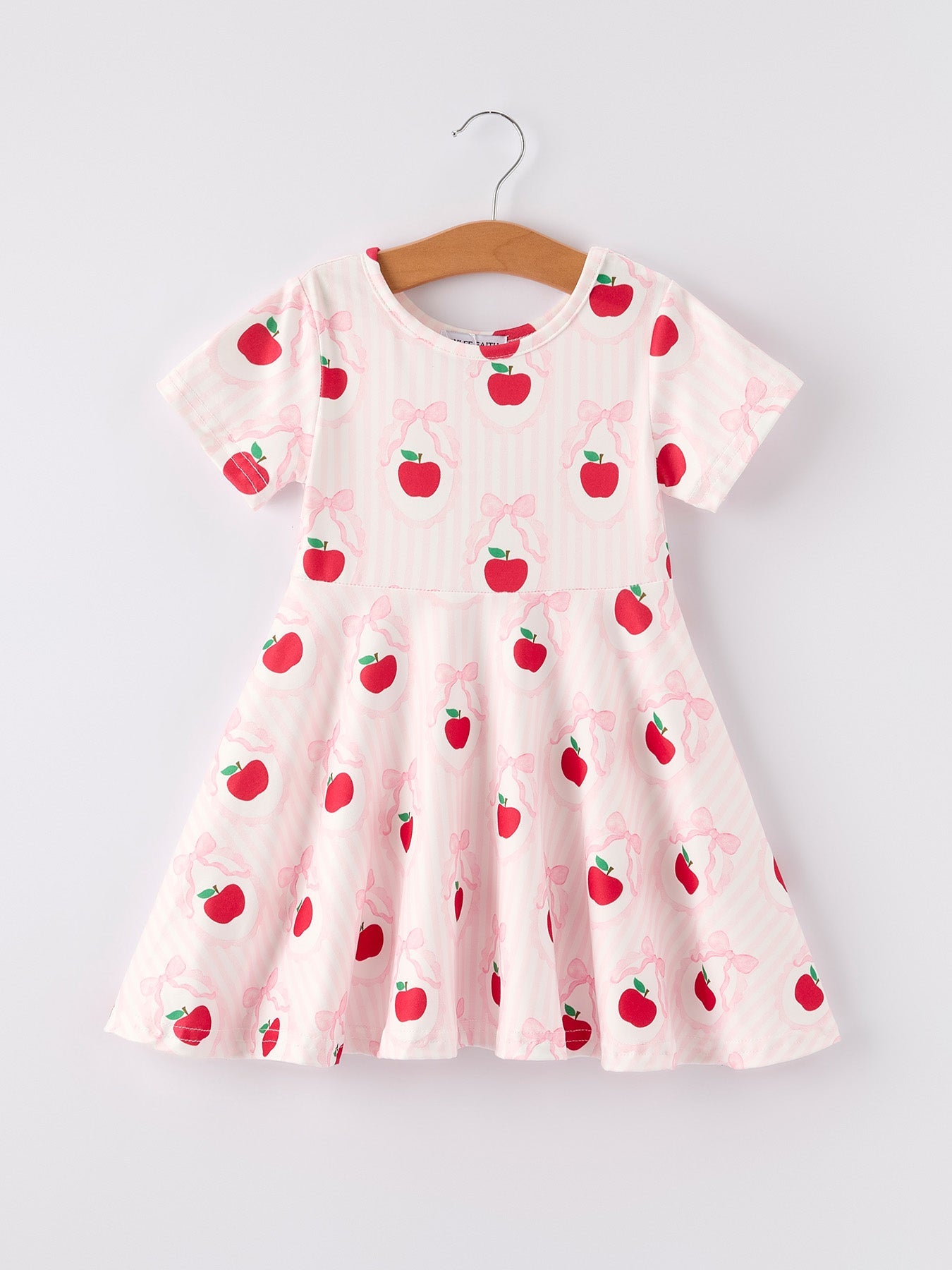 Back to School Apple Striped Sweet Girl Dress