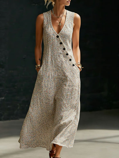 Women’s V-Neck Cross-Over Shirt and Wide-Leg Pants Set