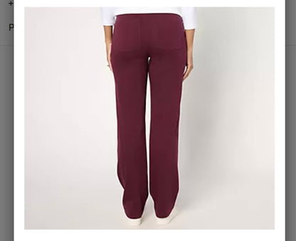 "As Is" Isaac Mizrahi Live! Tall Essentials Pima Flex Straight Pants. Black/X-Large