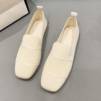 Women's Breathable Flyknit Casual Flat Shoes