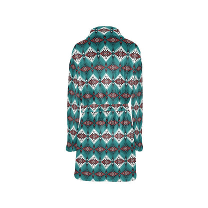 Teal Aztec Women's Western Bath Robe