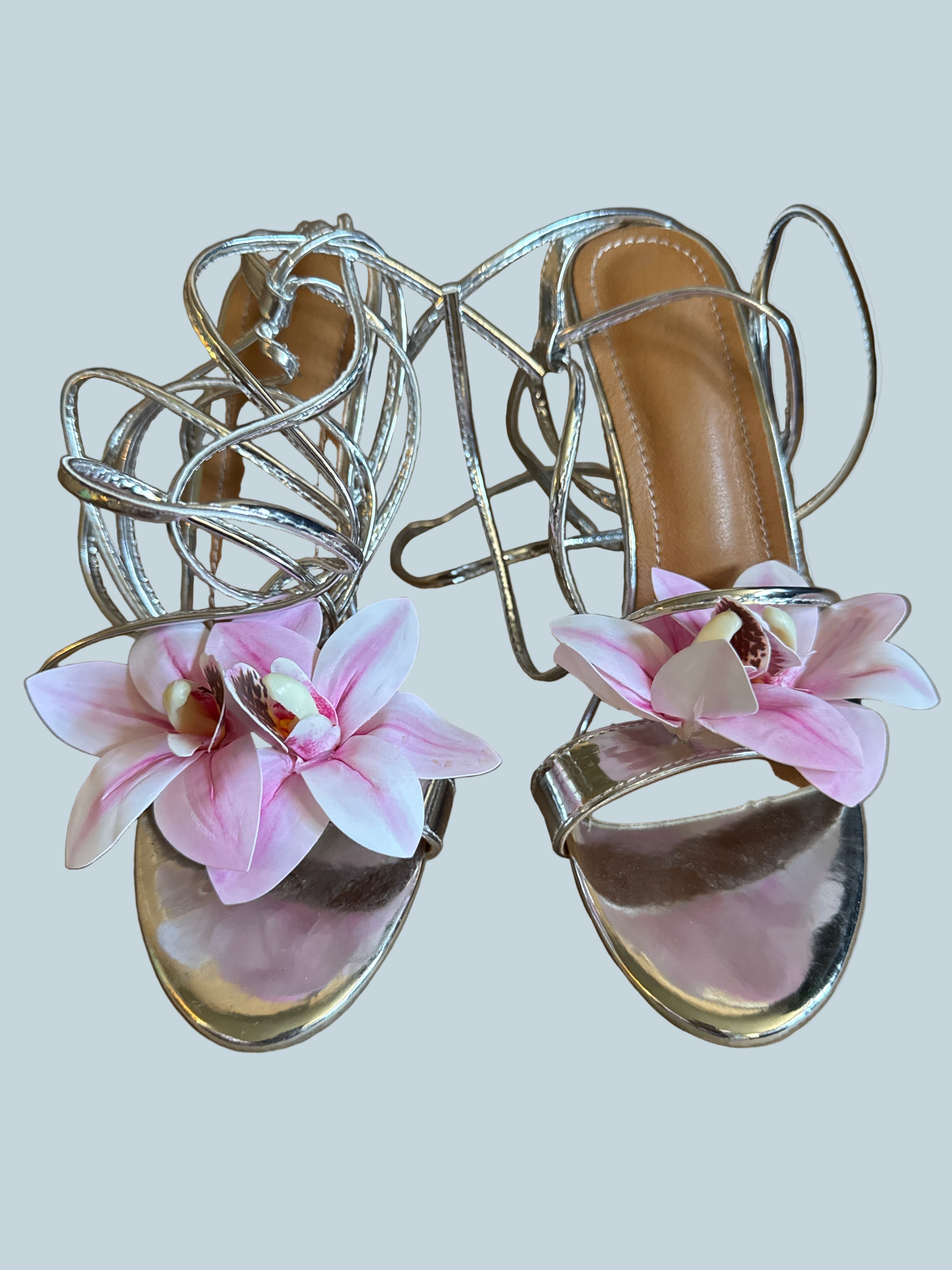 Women Ankle Tie Lace Up high-heeled Sandals. Like New. Size 41