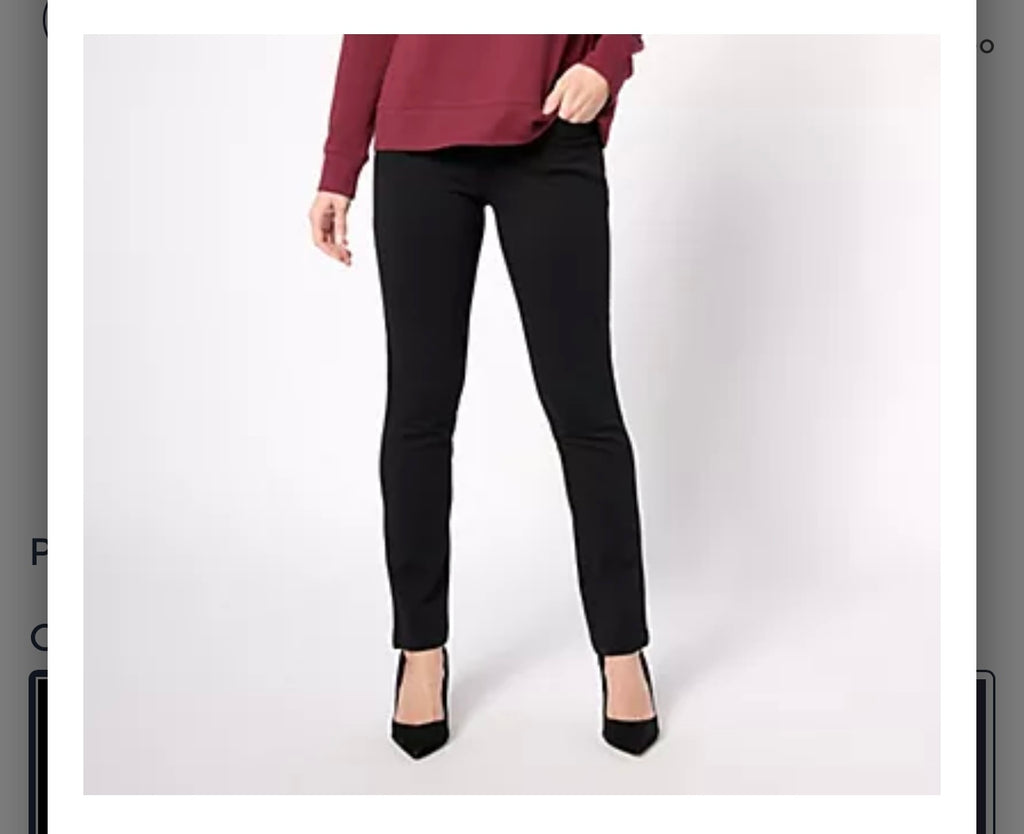 Belle by Kim Gravel Reg Perfect Ponte Straight Leg Pant. Black/Regular 14