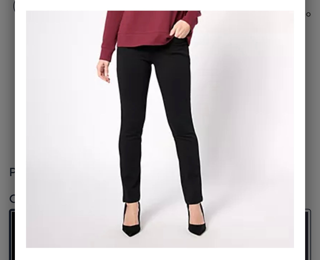 Belle by Kim Gravel Reg Perfect Ponte Straight Leg Pant. Black/Regular 14