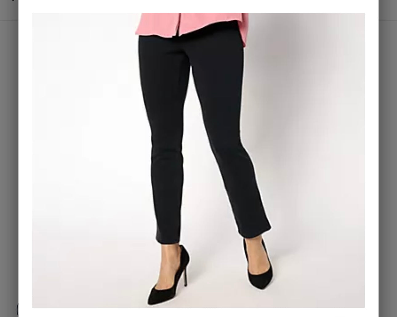 Belle by Kim Gravel Pet Flexibelle Straight Leg Ankle Jean. Black/petite 18