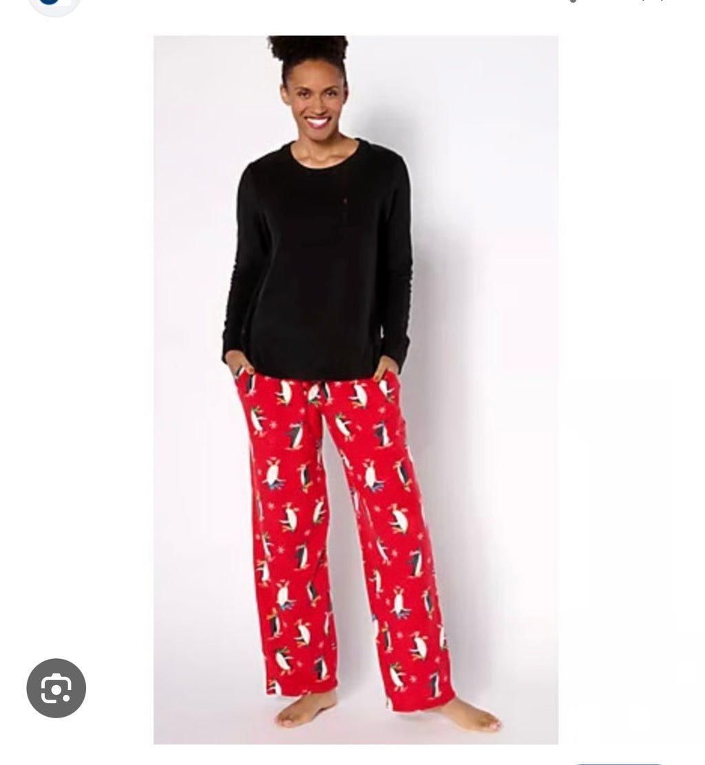 Cuddl Duds Petite Fleecewear with Stretch Pajama Set