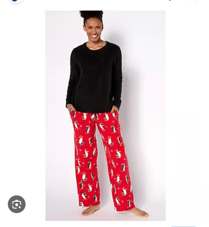 Cuddl Duds Petite Fleecewear with Stretch Pajama Set