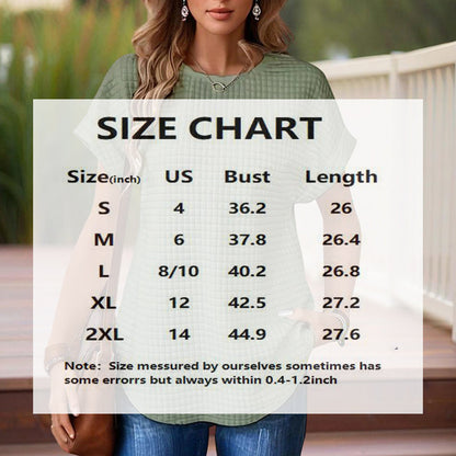 Women’s Textured Cuff Short‑Sleeve Tee