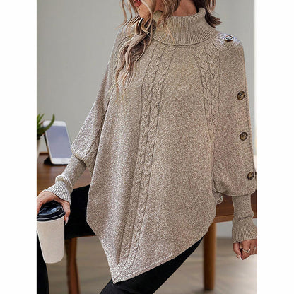 Women's Asymmetry Hem Turtleneck Sweater