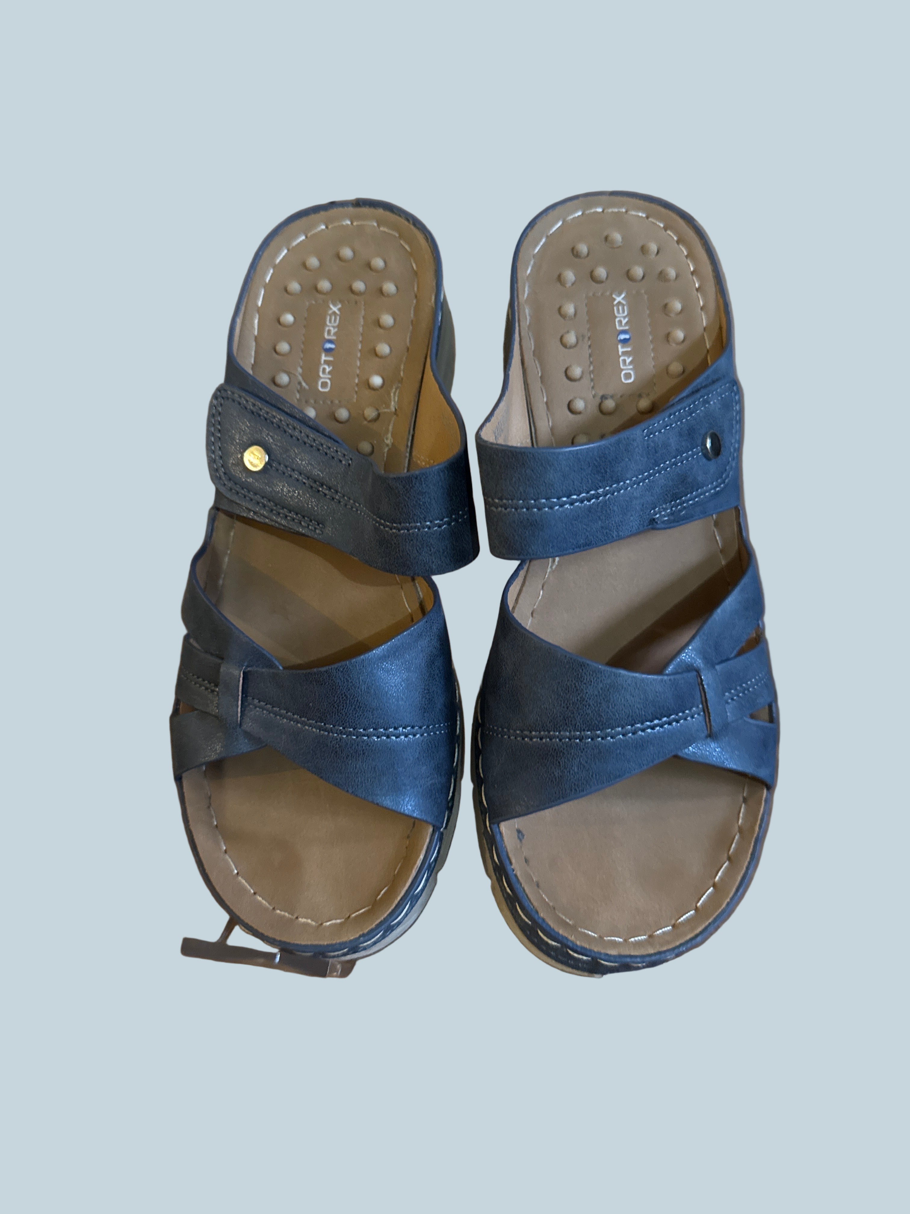 Ortorex Women Low Wedge Slide Shoe Sandals. Like New. Size 6