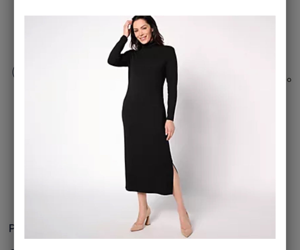 Women with Control Regular Finespun Jersey Tummy Control Midi Dress. Black/ Large