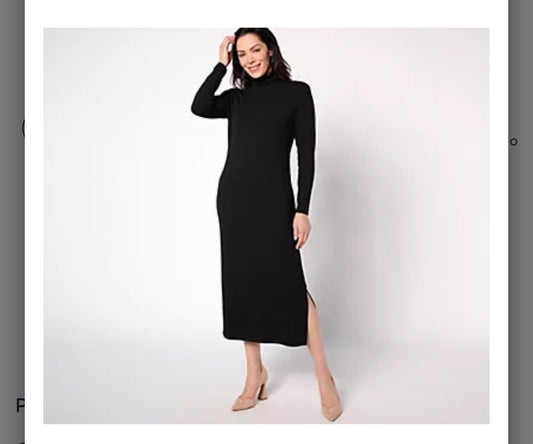 Women with Control Regular Finespun Jersey Tummy Control Midi Dress. Black/ Large