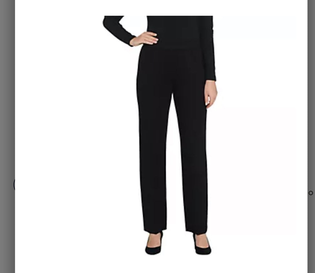 Susan Graver Regular Ponte Straight-Leg Pull-On Pants