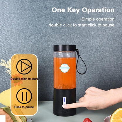 530ML Electric Juicer Portable Smoothie Blender USB Rechargeable Food Processor Fruit Mixer Machine Mini Juicer Blender Cup Portable Juicer For Travel USB Electric Blender Fruit Smoothie Blender Machine Personal Food Processor Juicer