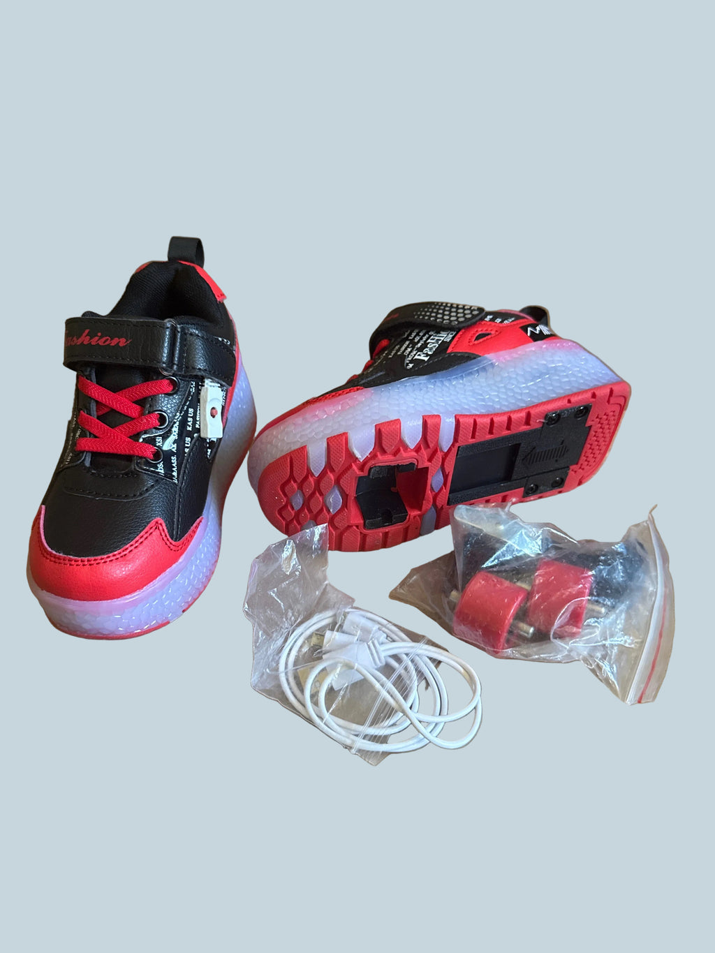 Kids Fashion Wheeled USP Charging Light Up Boys Shoe Sneakers. Like New. Kid Size 11.5