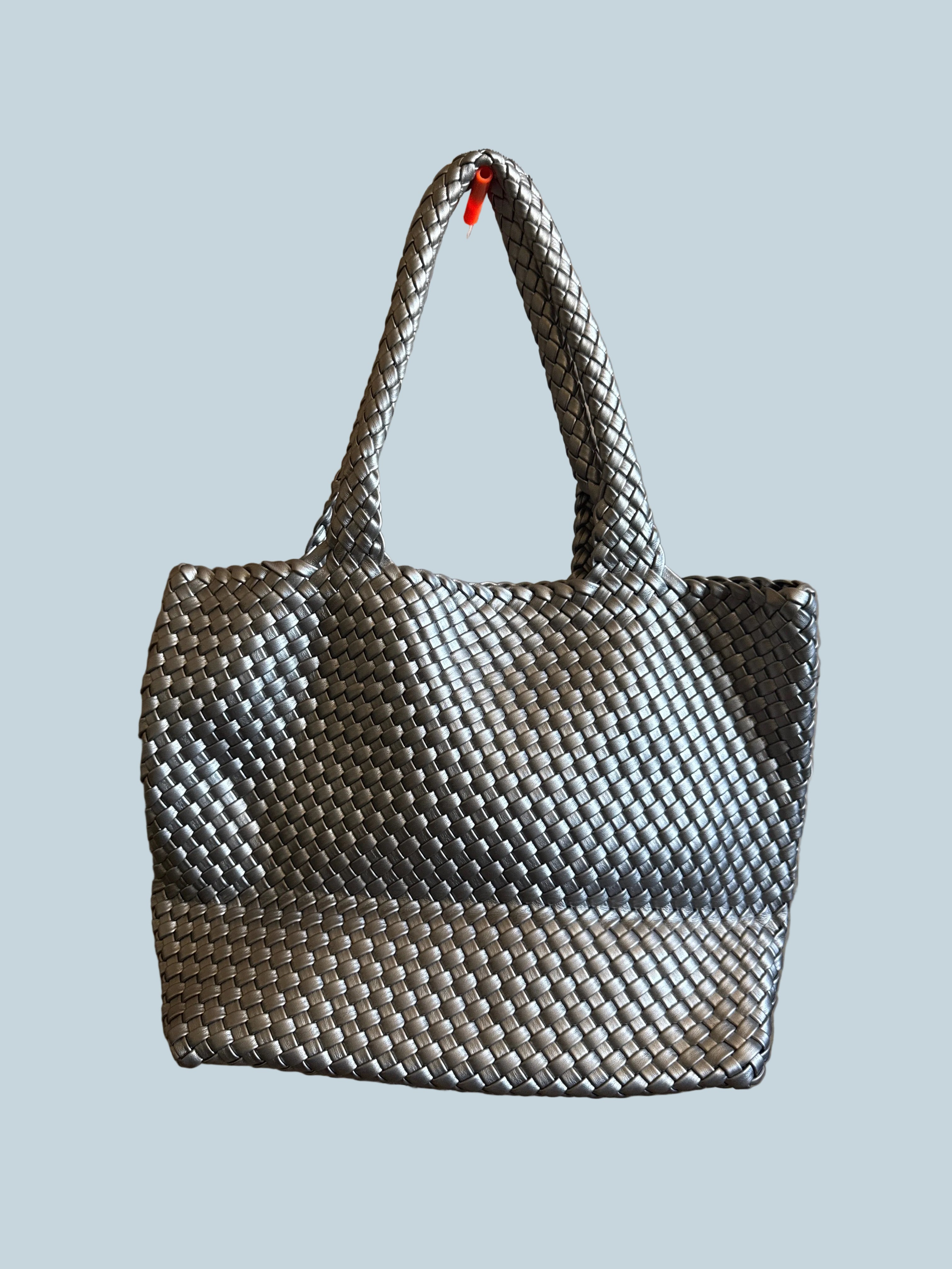 Metallic Woven Tote Bag. Medium