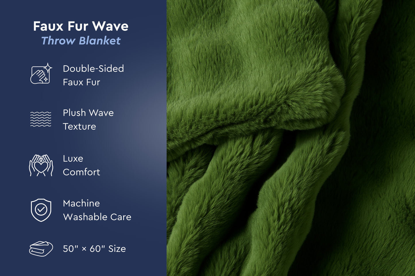 Faux Fur Wave Throw Blanket