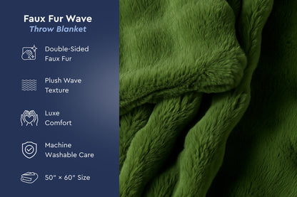 Faux Fur Wave Throw Blanket