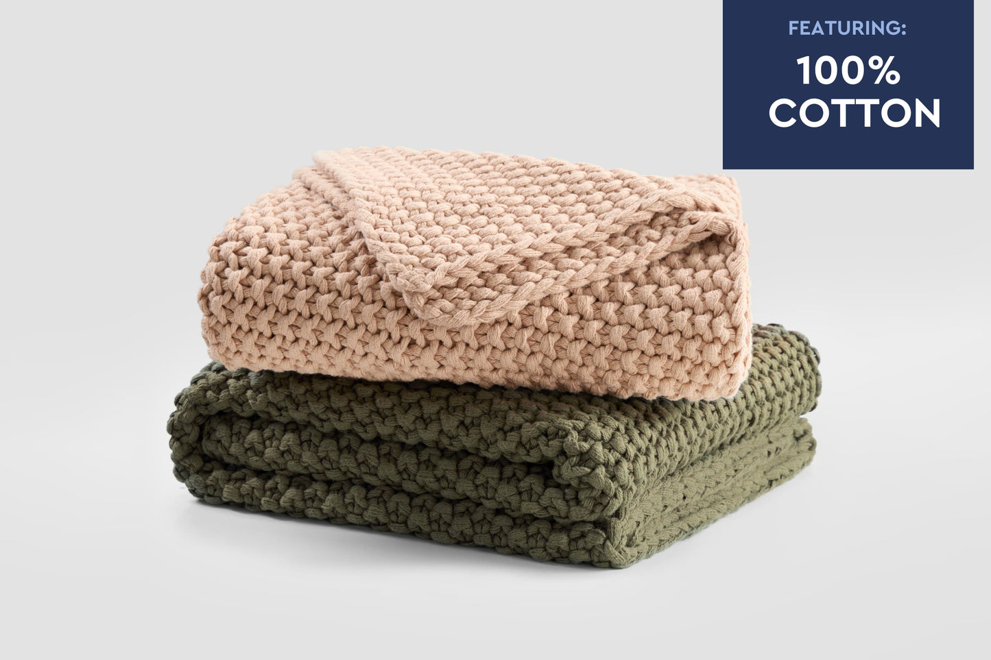 Seed Stitch Cotton Throw Blanket