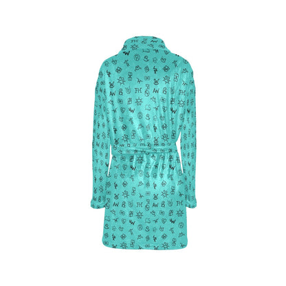 Turquoise Cattle Brands Women's Western Bath Robe