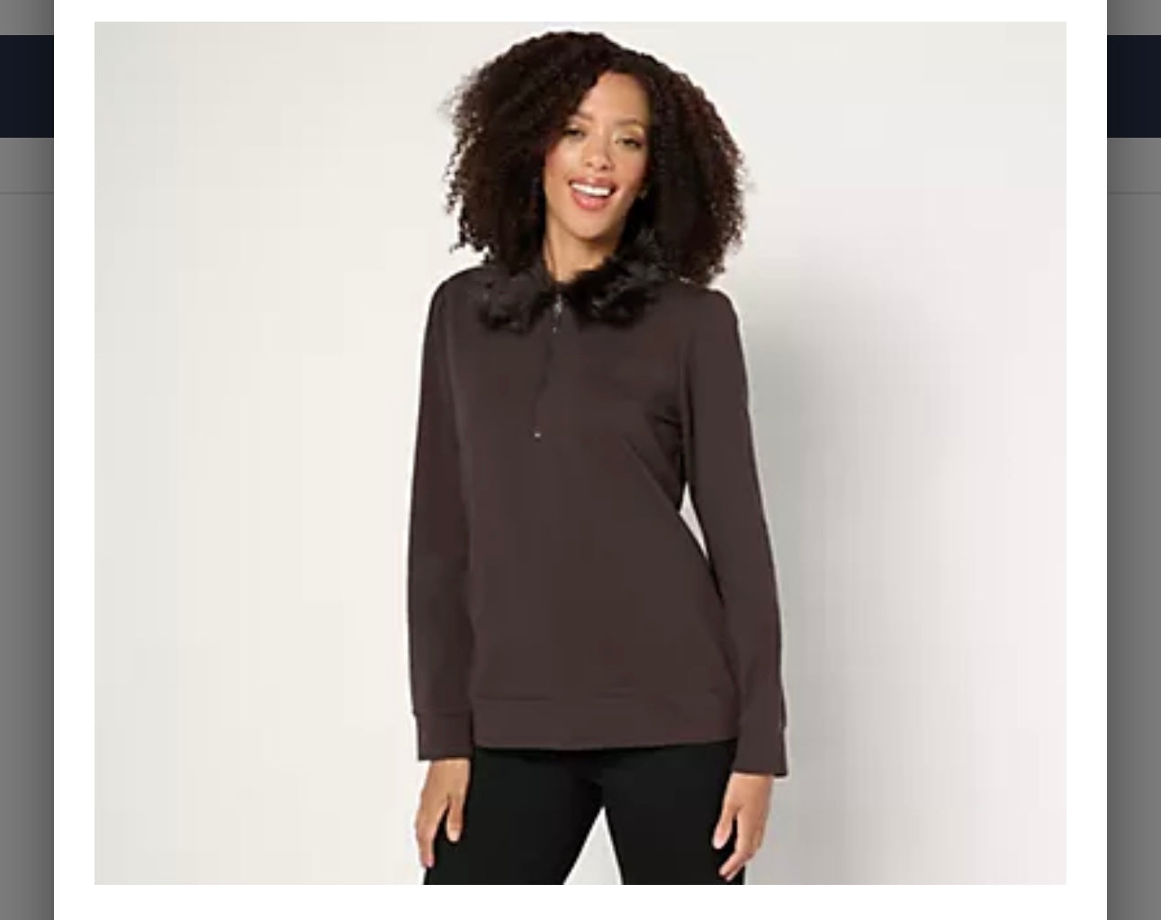 Jingle Belles by Kim Gravel Faux Fur Half Zip Sweatshirt