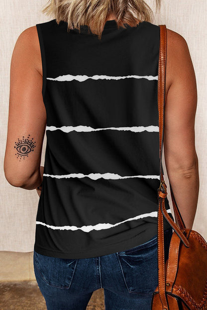 Apricot Allover Leopard Print Round Neck Tank Top