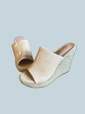 Allegra K Women Espadrille Wedge Slide Shoe Sandals. Like New. Size 8