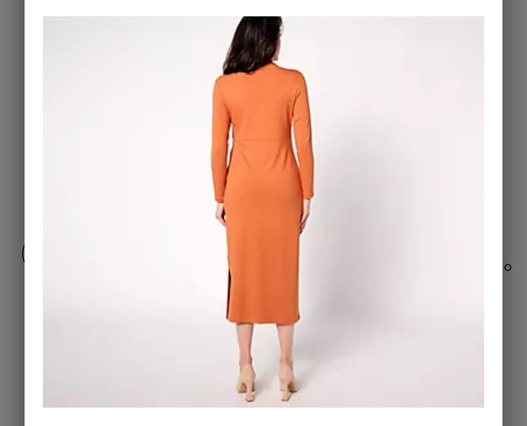 Women with Control Regular Finespun Jersey Tummy Control Midi Dress. Deep Ocean Blue/ X-Large