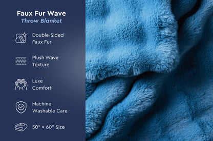 Faux Fur Wave Throw Blanket