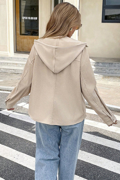 Laurel Green 2 in 1 Thermal Knit Textured Hooded Jacket