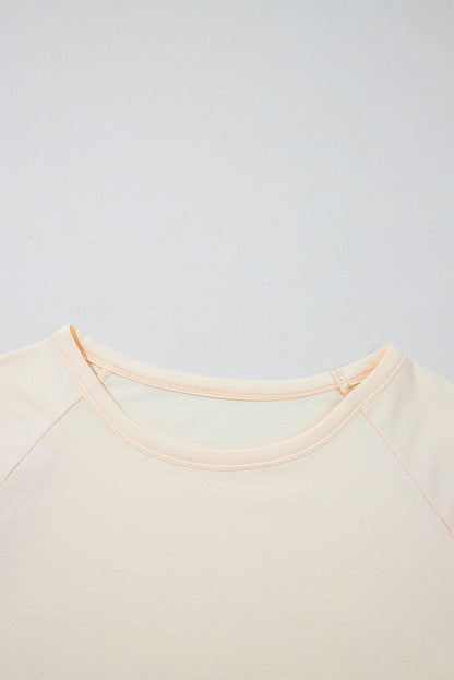 White Colorblock Short Sleeve Round Neck T-Shirt