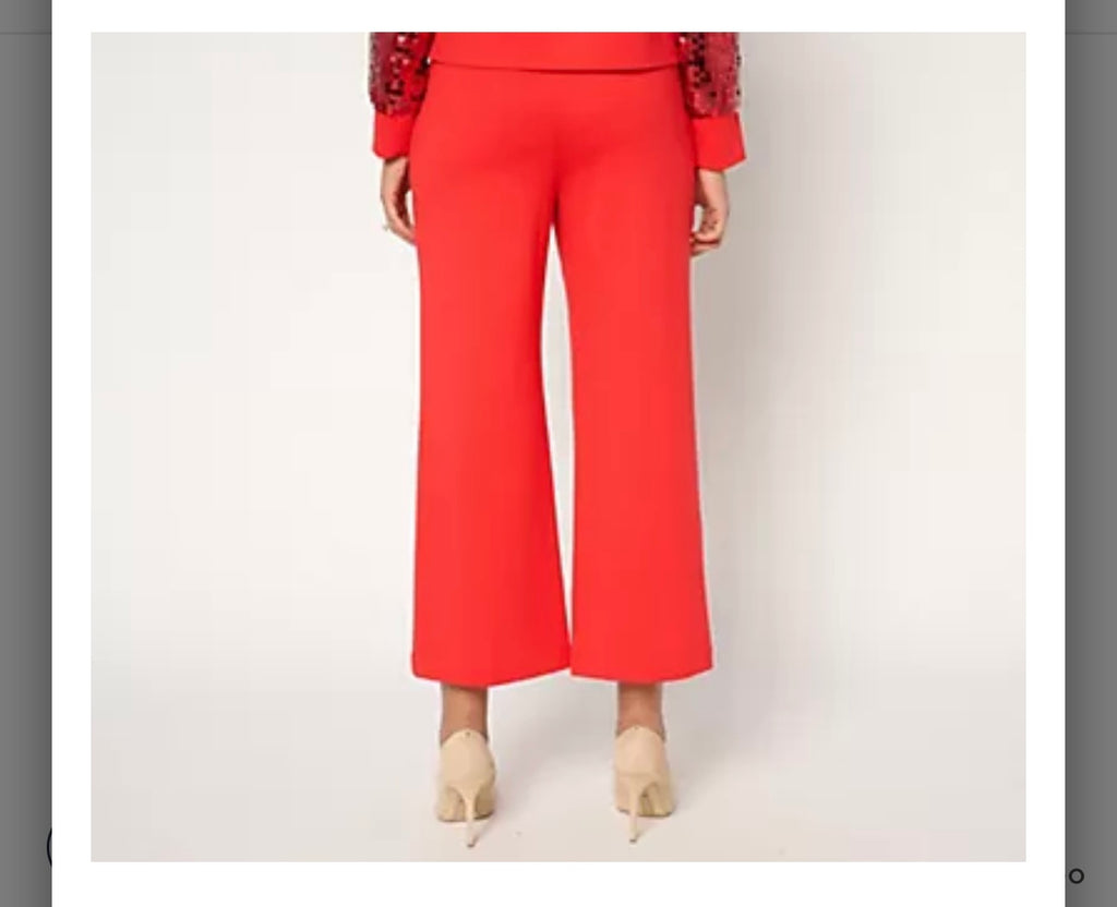 by Stacy London Regular Ponte Wide Leg Cropped Pant