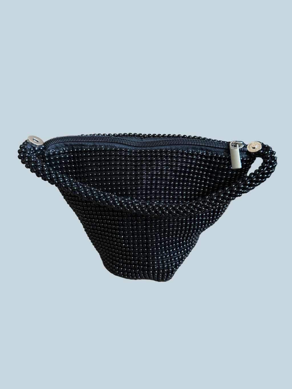 Beaded Evening Clutch Bag. Black