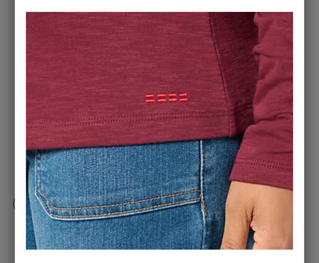 Peace Love World Boatneck Long Sleeve Tee with Sleeve Rouching