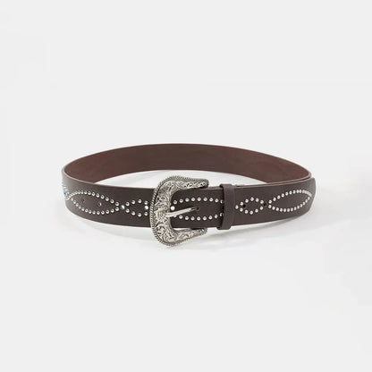 PU Leather Rhinestone Belt