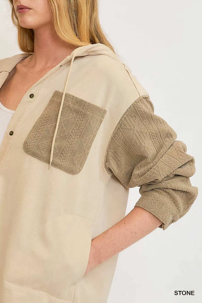 Umgee Washed French Terry Shacket