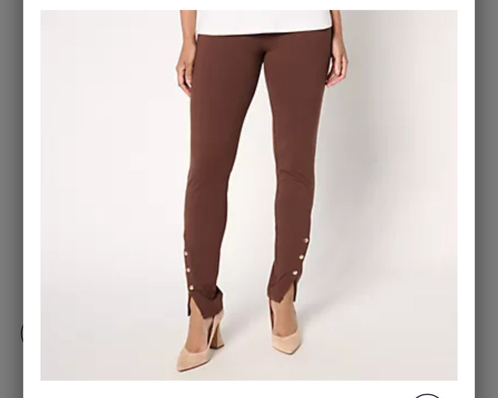 Women With Control Tummy Control Regular Slim Leg with Snap Detail. Caviar/ Small.