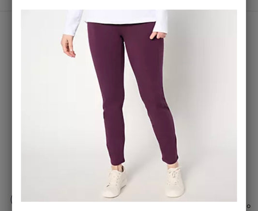 Denim & Co. Active Regular Duo Stretch Slim Straight Pant