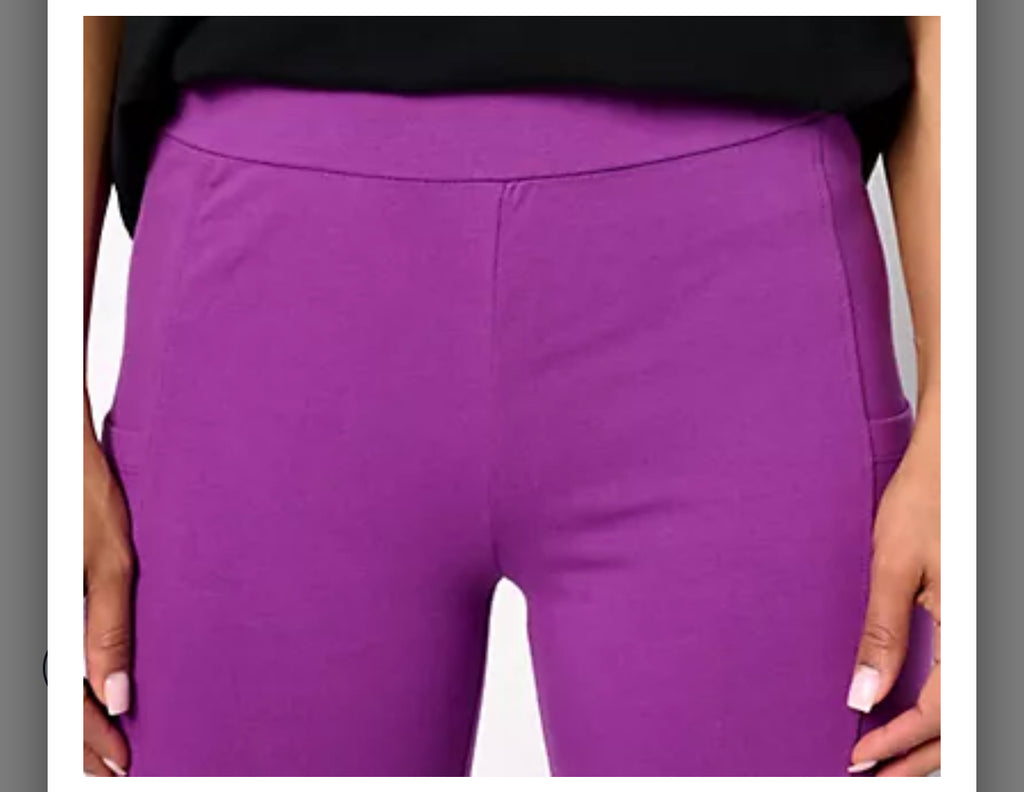 LOGO Layers by Lori Goldstein Regular Leggings w/ Lace Panel. XXL