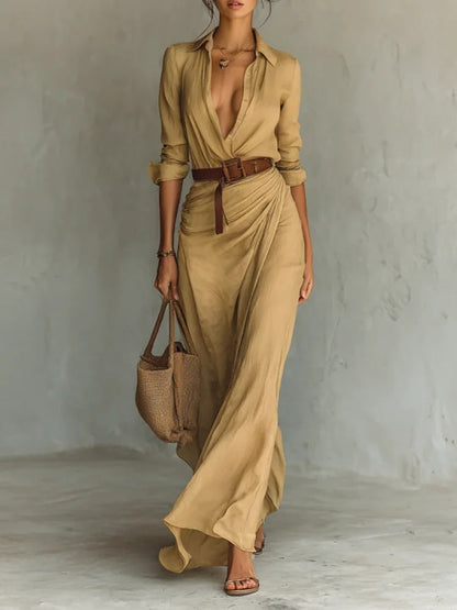 Women’s Elegant Irregular Pleated Dress