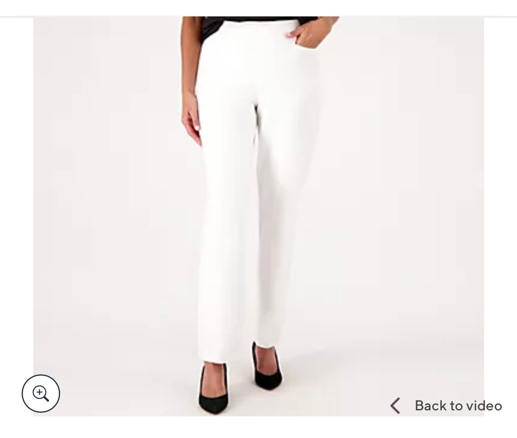 Susan Graver Regular Smart Ponte Knit Slim Leg Pant