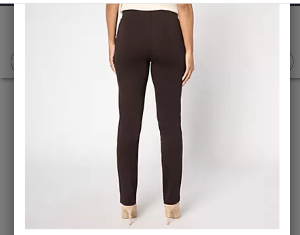 Belle by Kim Gravel Petite Ponte Hollywood Waist Full Length Pants