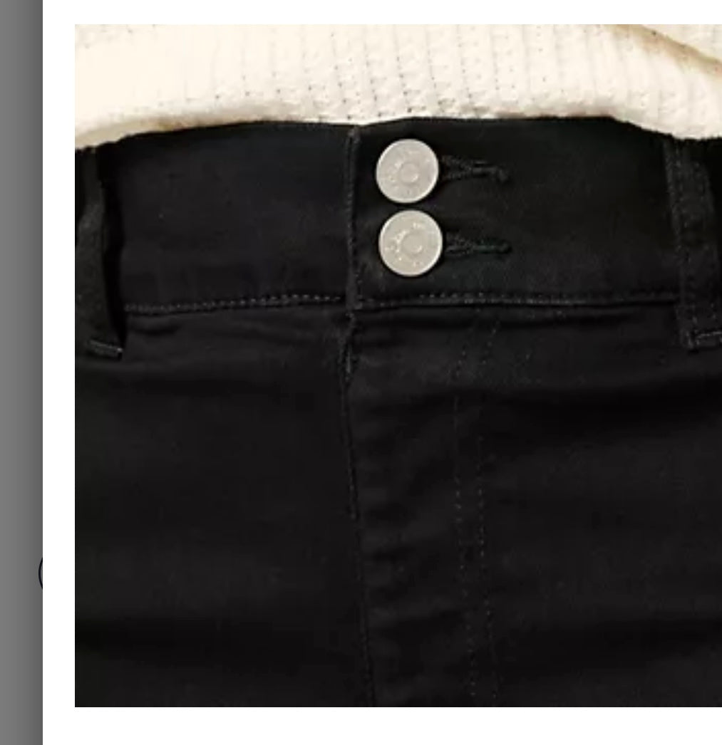 Denim & Co. Petite Black Easy Stretch Full-Length Trouser Jeans. Black/petite 8