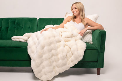 Faux Fur Wave Throw Blanket