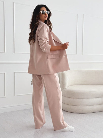 Women's Professional Blazer & Trousers Suit Set – Long Sleeve, Full Length