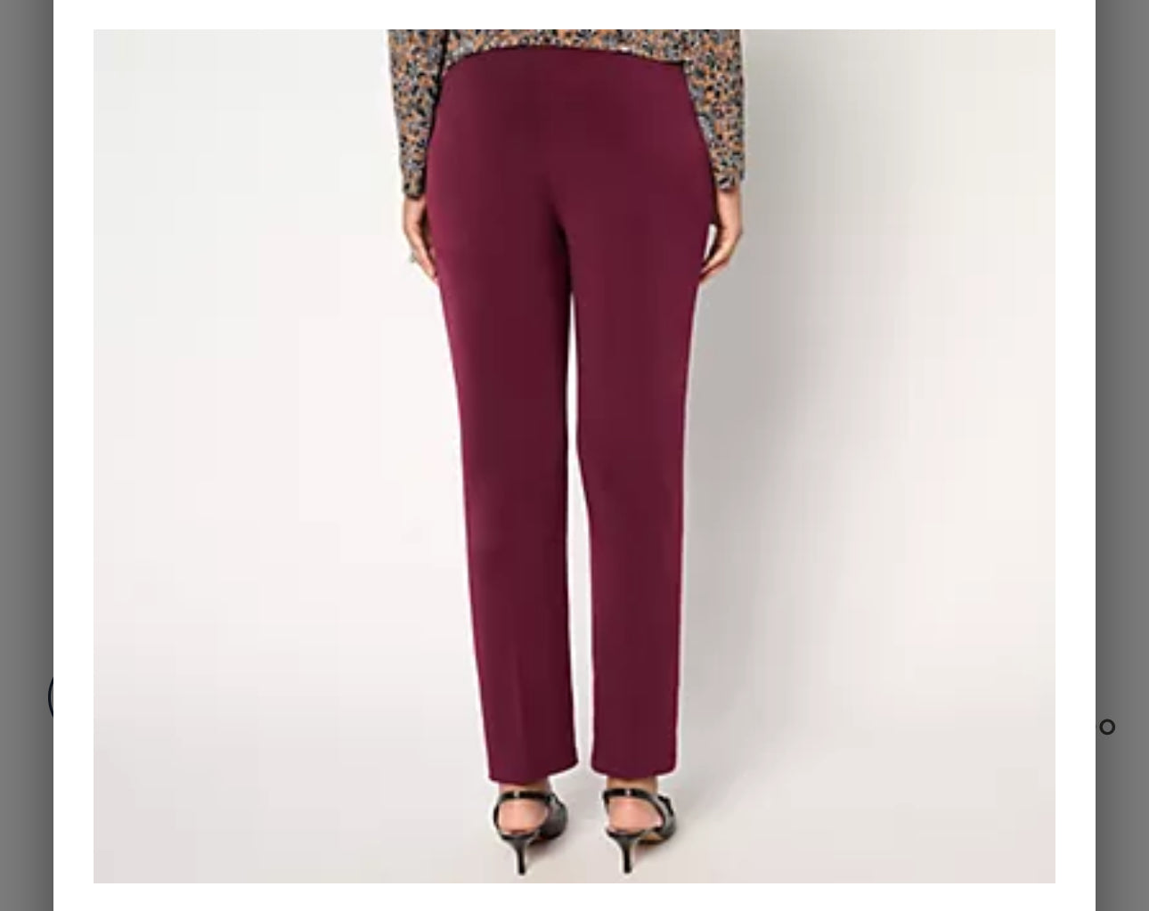 Susan Graver Modern Essentials Regular Liquid Knit Slim Pant. Merlot/ Large