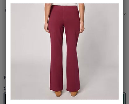 Quacker Factory Short DreamJeannes Flat Waistband Bootcut Jeans. Black/Large