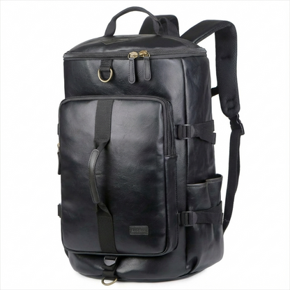 Men's Vegan Leather Duffel Bag – Convertible 40L Travel